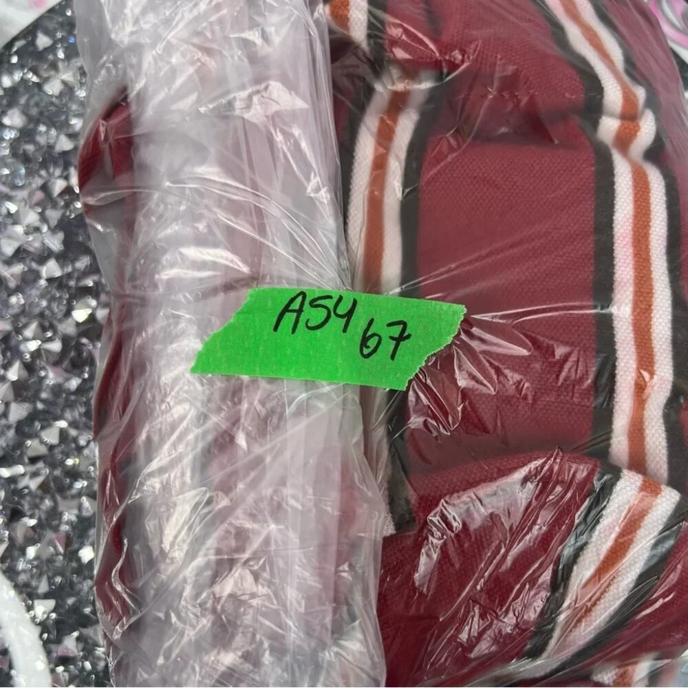 Timberland polo button up tie dye orange Red brown White Striped Polo Shirt